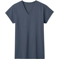 アセドロン インナートップス 汗取りパッド付きVネックTシャツ ソフトストレッチタイプ ベア天竺素材 メンズ ネービーブルー L MCA612PY