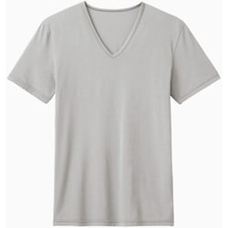 アセドロン インナートップス VネックTシャツ ソフトストレッチタイプ ベア天竺素材 メンズ グレー LL MCA615PY