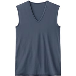 アセドロン インナートップス Vネックスリーブレスシャツ ノースリブ ソフトストレッチタイプ ベア天竺素材 メンズ ネービーブルー L MCA618PY