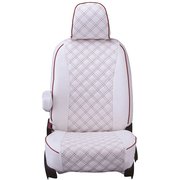 シートカバー 全席セット デイズルークス/EKスペース/EKスペースカスタム キルト ホワイト×レッドステッチ 15EMA7510W