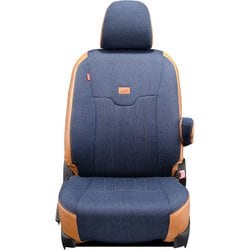 シートカバー 全席セット ハスラー/フレア クロスオーバー ジーンズ ヴィンテージ ネイビー×ヴィンテージ キャメル 19ESA6065BE