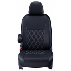 シートカバー 全席セット ランドクルーザー70 ダイヤ ブラック×ホワイトステッチ 16ETB1007K