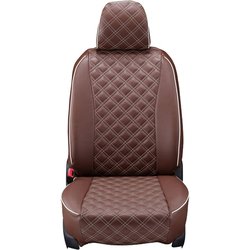 シートカバー 全席セット ハイエースバン/レジアスエースバン キルト ブラウン×アイボリーステッチ 15ETB1091N