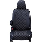 シートカバー 全席セット シエンタ キルト ブラック×ホワイトステッチ 15ETB1681K