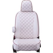 シートカバー 全席セット デリカD:5 キルト ホワイト×レッドステッチ 15EMC0785W