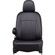 シートカバー 全席セット ハイエースワゴン ライン ブラック×レッドステッチ 43ETB1173KA