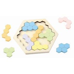 21651 [木製ヘキサゴンパズル パステルカラー]