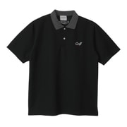 EG25SU05 ONE POINT GOLF LOGO S/S POLO BLACK L [ゴルフウェア]