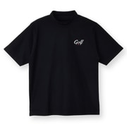 EG25ST01 ONE POINT GOLF LOGO DRY MOCK NECK S/S TEE BLACK L [ゴルフウェア]