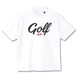 EG25ST02 GOLF LOGO DRY MOCK NECK S/S TEE WHITE M [ゴルフウェア]