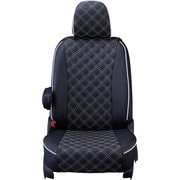 シートカバー 全席セット セレナ キルト ブラック×ホワイトステッチ 15ENC0575K