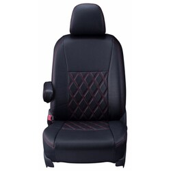シートカバー 全席セット クラウンアスリート ダイヤ ブラック×レッドステッチ 16ETB1426D