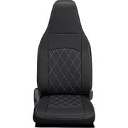 シートカバー 全席セット エブリィ/NV100 クリッパー/スクラム/ミニキャブバン ストロングキルト ブラック×ホワイトステッチ 45ESK6035X02KW