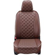 シートカバー 全席セット プリウス キルト ブラウン×アイボリーステッチ 15ETB1224N
