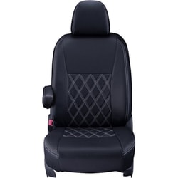 シートカバー 全席セット プリウス ダイヤ ブラック×ホワイトステッチ 16ETB1224K