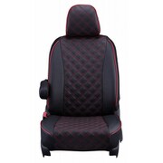シートカバー 全席セット スペーシア/フレアワゴン キルト ブラック×レッドステッチ 15ESA6309D