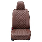 シートカバー 全席セット スペーシア/フレアワゴン キルト ブラウン×アイボリーステッチ 15ESA6309N