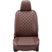 シートカバー 全席セット ムーヴ/ムーヴカスタム/ステラ キルト ブラウン×アイボリーステッチ 15EDA0694N