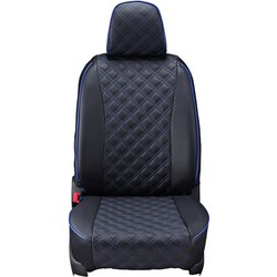 シートカバー 全席セット デリカD：5 キルト ブラック×ブルーステッチ 15EMC0779E