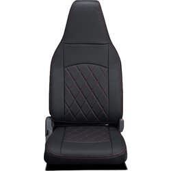 シートカバー 全席セット エブリィ/NV100 クリッパー/スクラム/ミニキャブバン ストロングキルト ブラック×レッドステッチ 45ESK6037X02KA