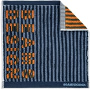 51-1400070 [BEAMS DESIGN オルタネイトロゴ 25cm×25cm ネイビー タオルハンカチ]