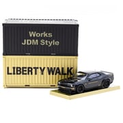 T64G-TL039-BK 1/64 LB-WORKS Dodge Challenger SRT Hellcat Black Metallic with 2 containers [ダイキャストミニカー]