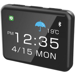 AK-230 [スマートクロック 時計/カレンダー/天気/着信通知/SNS通知機能付き ブラック]