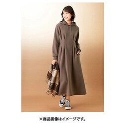 961635003 そのままお出かけ！のび～る楽ちん細見えワンピース LLサイズ モカ fr961635