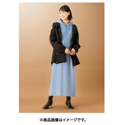 961635006 そのままお出かけ！のび～る楽ちん細見えワンピース LLサイズ モクブルー fr961635