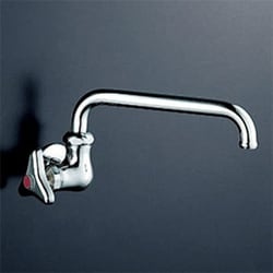 横形自在水栓 左ハンドル240mmパイプ付 K10VL-R24