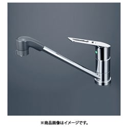 寒冷地用 シングルシャワー付混合栓 eレバー200mm パイプ付 KM5011ZTFR2EC
