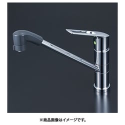寒冷地用 シングル混合栓eレバー260mm パイプ付 KM5051ZTFEC