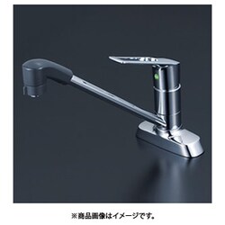 シングルシャワー付混合栓 eレバー200mm パイプ付 KM5081TFR2EC