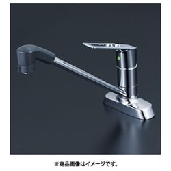 寒冷地用 シングルシャワー付混合栓 eレバー200mm パイプ付 KM5081ZTFR2EC