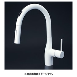 寒冷地用 シングルシャワー付混合栓 センサー付電池 マットホワイト KM6071ZDECM4