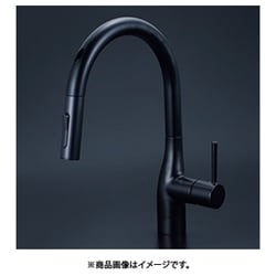 寒冷地用 シングルシャワー付混合栓 センサー付電池 マットブラック KM6071ZDECM5
