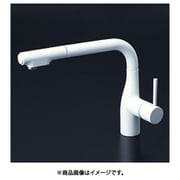 寒冷地用 シングルシャワー付混合栓 eレバーマットホワイト KM6101ZECM4