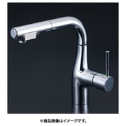 寒冷地用 シングルシャワー付混合栓 eレバー200mm パイプ付 KM6101ZR2EC