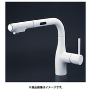 寒冷地用 シングルシャワー付混合栓 センサー付eレバーマットホワイト KM6111ZECM4