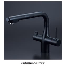 ビルトイン浄水器用シングルシャワー付混合栓 センサー電池マットブラック KM6131DSCECM5