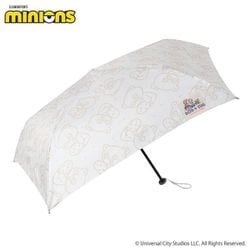 日傘 折りたたみ傘 晴雨兼用 ミニオンズ ミニオン 折傘50cm Bob＋Tim 50cm 手開き式 UVカット加工 オフホワイト