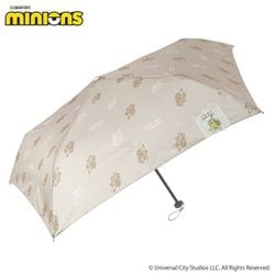 日傘 折りたたみ傘 晴雨兼用 ミニオンズ ミニオン 折傘50cm Bob＋Tim 50cm 手開き式 UVカット加工 ライトブラウン