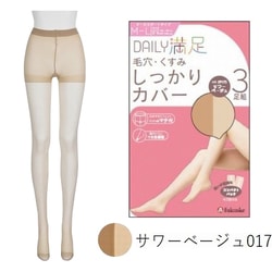 デイリー満足 毛穴・くすみしっかりカバー ストッキング サワーベージュ L2L 3足組 190-1863