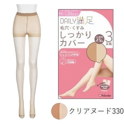 デイリー満足 毛穴・くすみしっかりカバー ストッキング クリアヌード L2L 3足組 190-1863