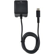急速充電器 USB PD(パワーデリバリー)対応 USB-Cケーブル一体型 1m 20W 雷サージ付 折りたたみプラグ ブラック CHCR-SP10BK