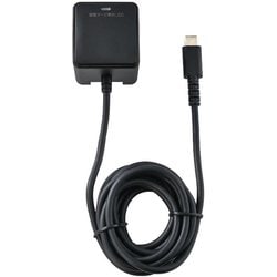 急速充電器 USB PD（パワーデリバリー）対応 USB-Cケーブル一体型 2m 20W 雷サージ付 折りたたみプラグ ブラック CHCR-SP20BK