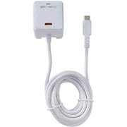 急速充電器 USB PD(パワーデリバリー)対応 USB-Cケーブル一体型 2m 20W USB-Cポート付 雷サージ付 折りたたみプラグ ホワイト CHCR-SPC20WH