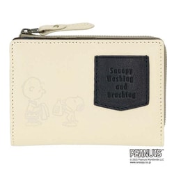 73480 PEANUTS Washing 二つ折り財布 財布 IVORY pe73480