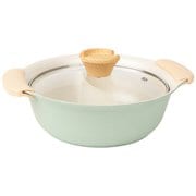 セラミック 2食仕切り鍋20cm グリーン MUL-20W