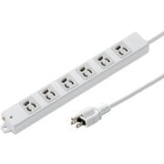 工事物件タップ 電源タップ マグネット 6個口 5m 3ピン 絶縁キャップ付き RoHS対応 アース端子 グレー TAP-KS6-5
